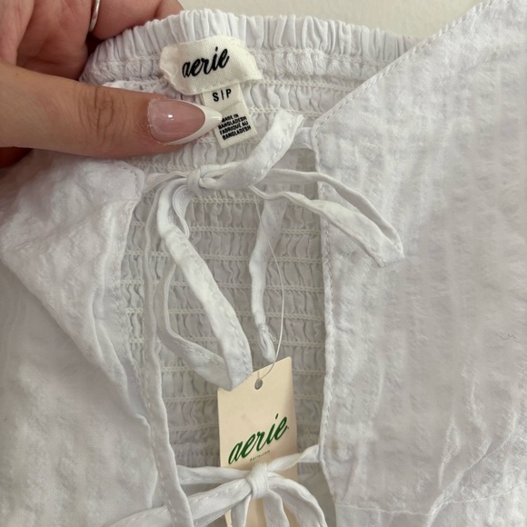 NEW Aerie Woven Lace Up Crop Top Size Small NWT - Picture 3 of 5